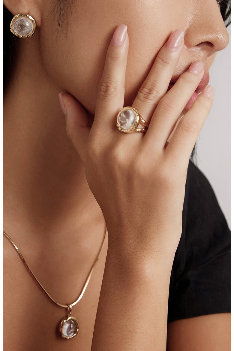 Aeolian Whispers Ring, Alternate, color, Gold & Crystal Clear