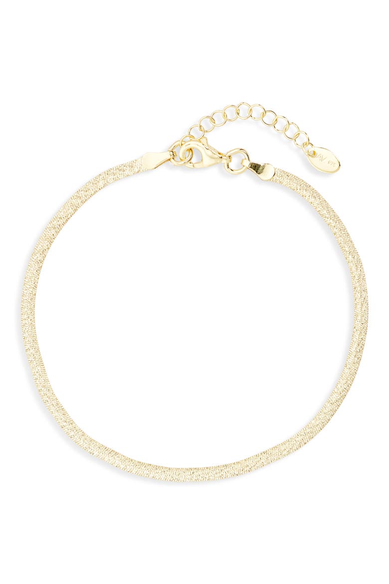 Diamond Cut Herringbone Chain Bracelet, Main, color, GOLD
