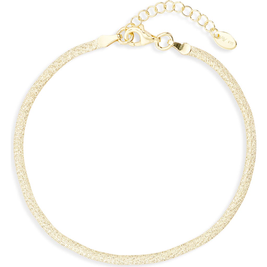Argento Vivo Diamond Cut Herringbone Chain Bracelet
