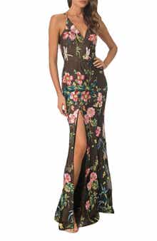 Dress the Population Iris Floral Embroidered Mermaid Gown