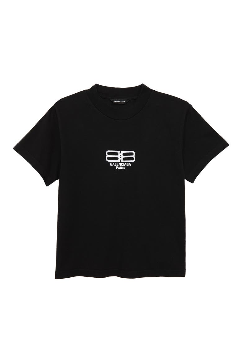 Kids' Cotton Logo Tee, Main, color, WASHED BLACK/ WHITE