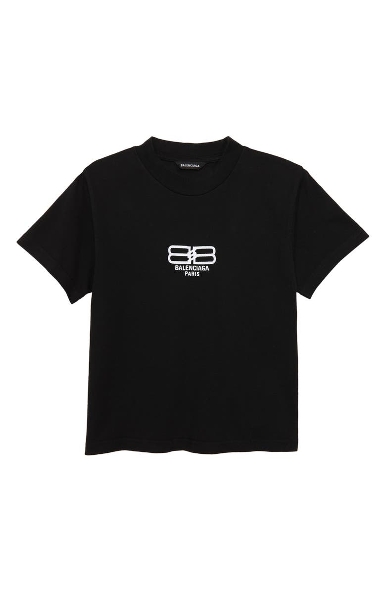 Balenciaga Kids' Cotton Logo Tee, Main, color, 