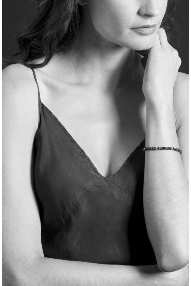 Black & White Caviar Bracelet, Alternate, color, BLACK
