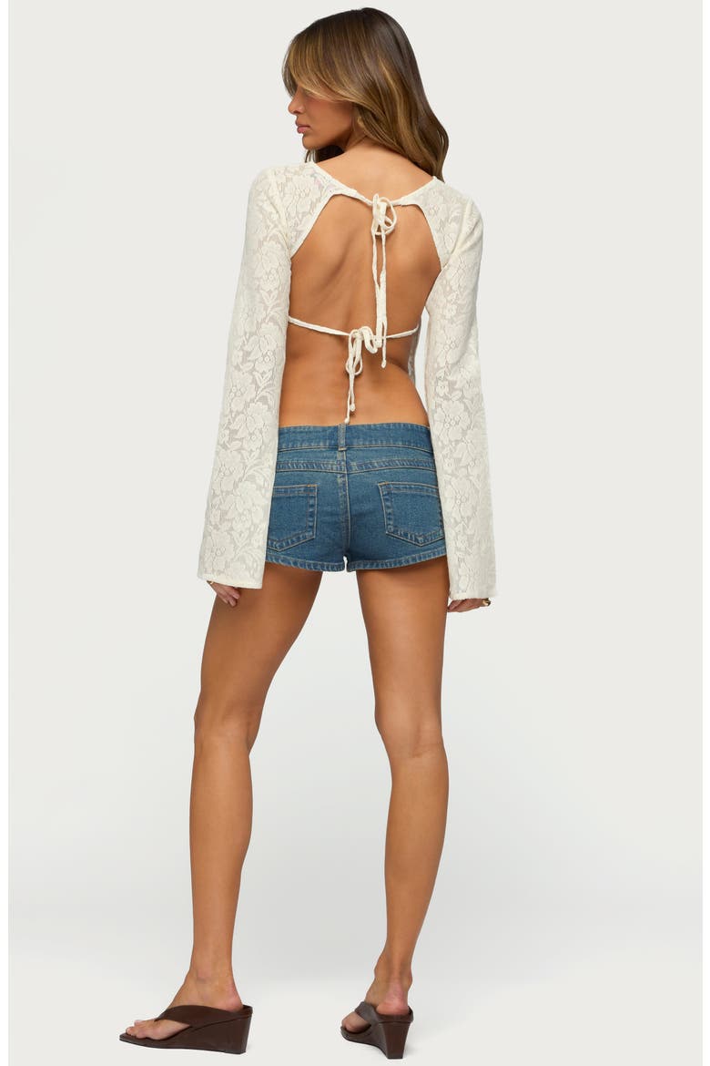 Flaura Open Back Lace Top, Alternate, color, CREAM