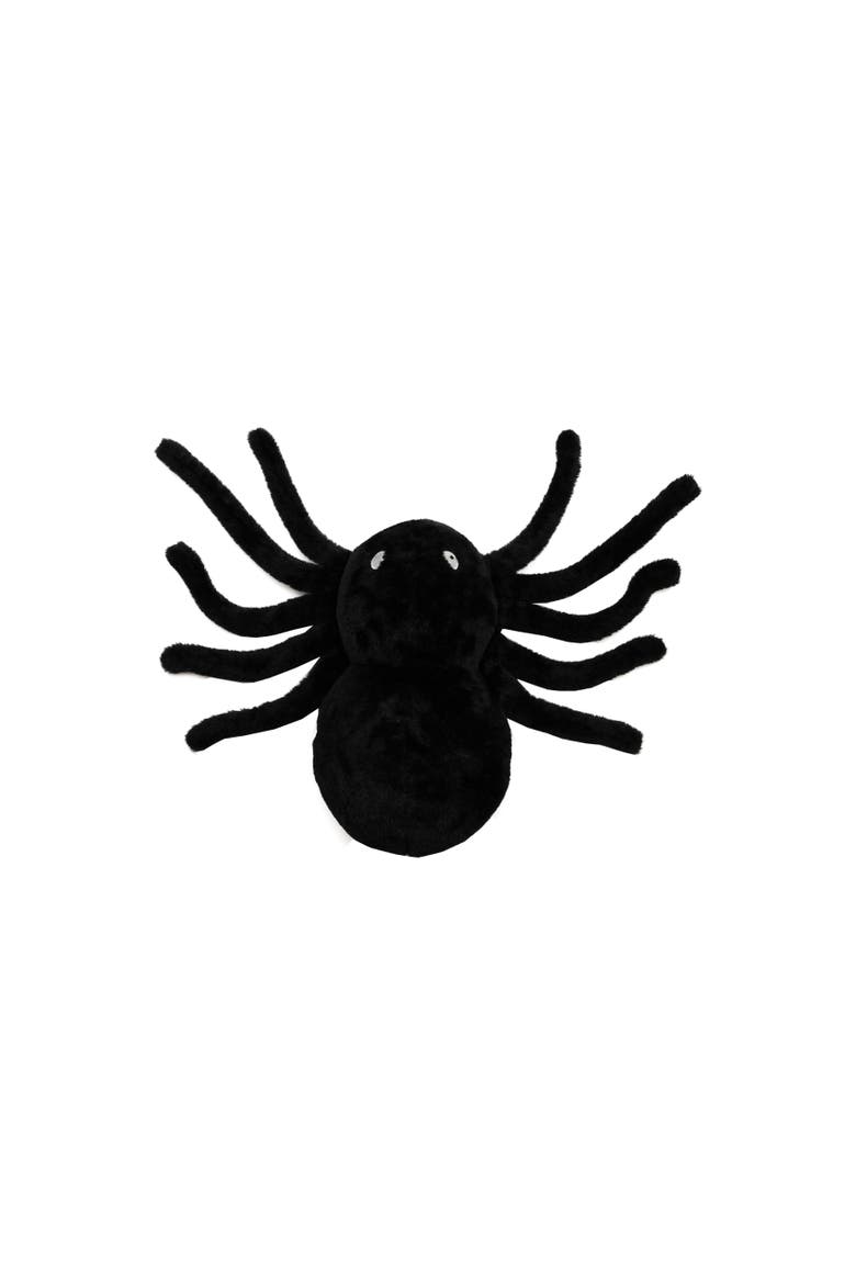 Noir Spider Silhouette Pillow in Soft Polyester, Main, color, Black