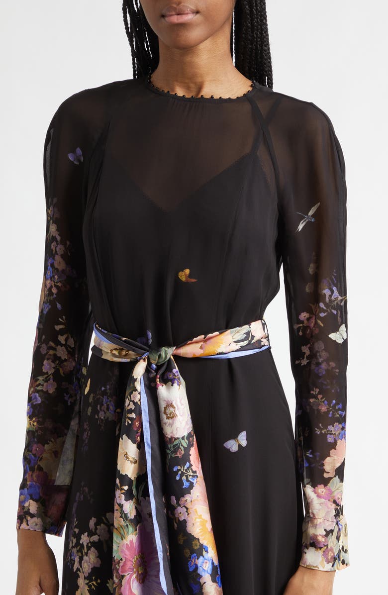 Zimmermann Luna Long Sleeve Maxi Dress, Alternate, color, Black Multi Floral