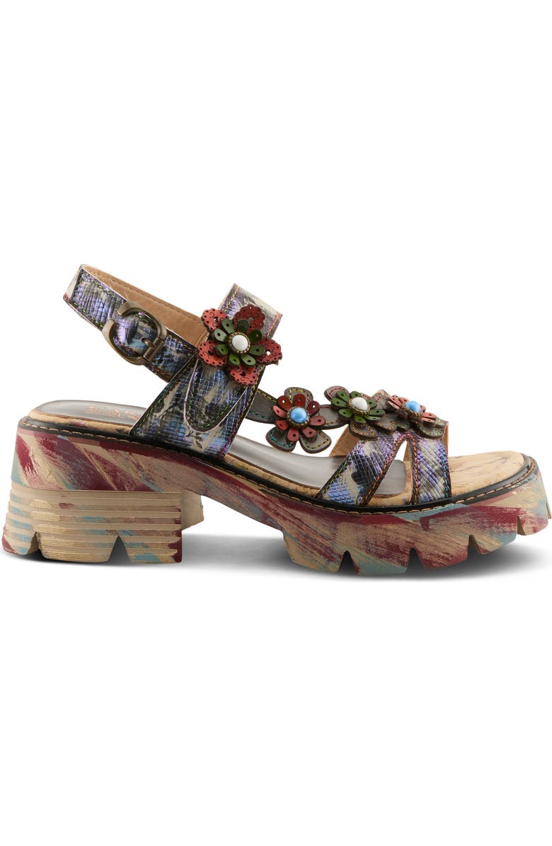 L'Artiste by Spring Step Macha Platform Sandal, Alternate, color, Blue Multi