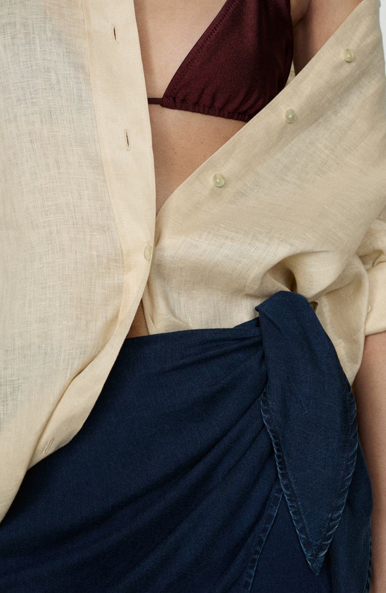 MANGO Denim Sarong Skirt, Alternate, color, 