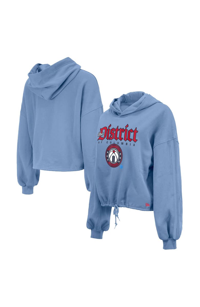 New Era Women's New Era Powder Blue Washington Wizards 2024/25 City Edition Cropped Pullover Hoodie, Main, color,