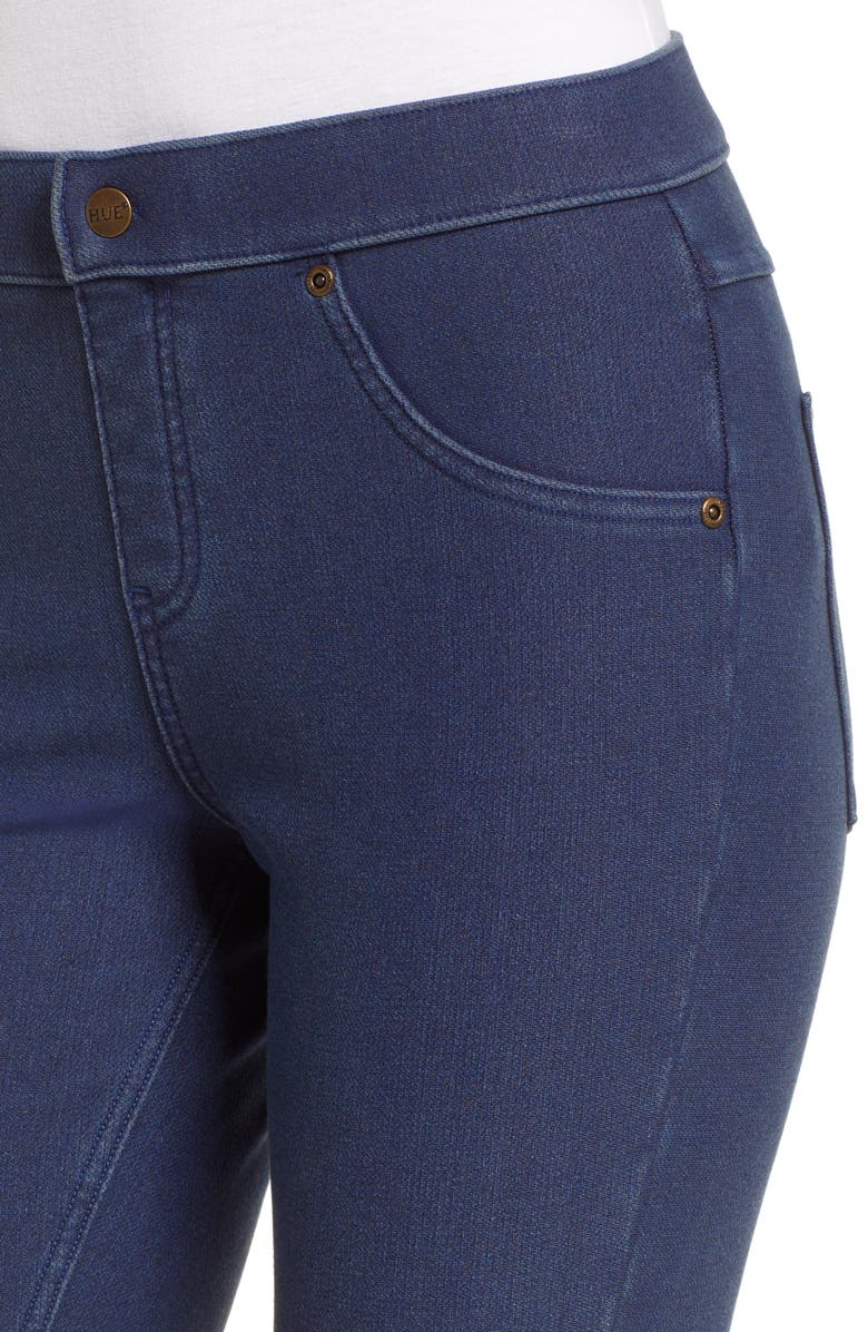 Hue Fleece Lined Denim Leggings, Alternate, color, Med Wash