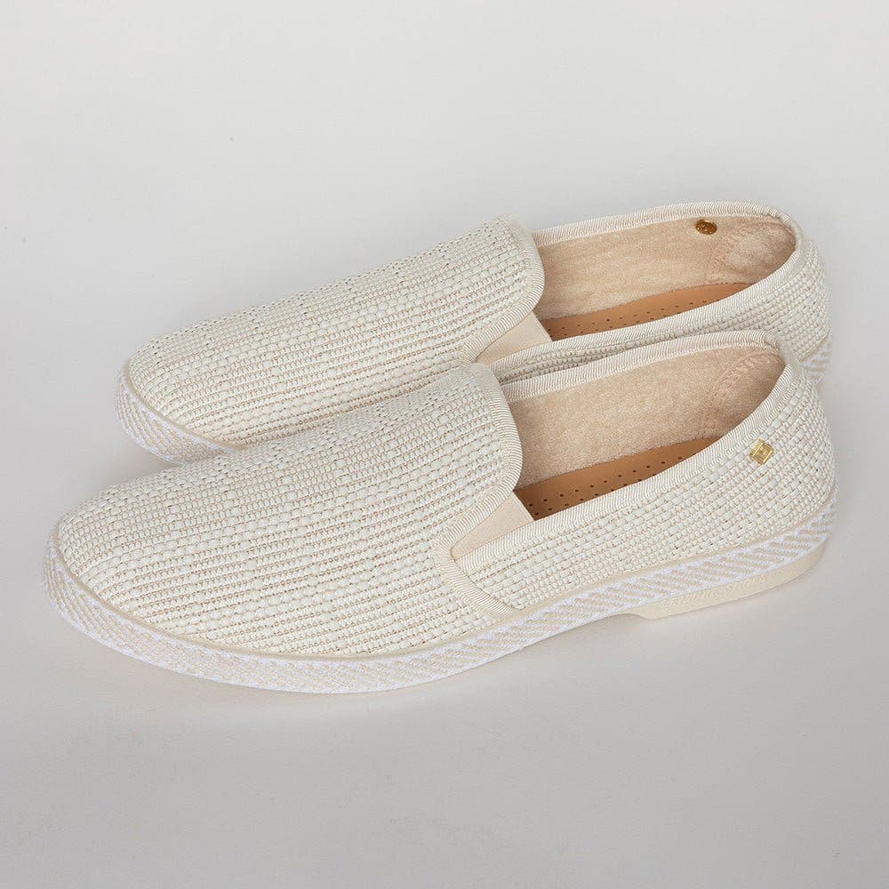 Classic Textured Raffia Slip-On Loafer, Alternate, color, Ivory