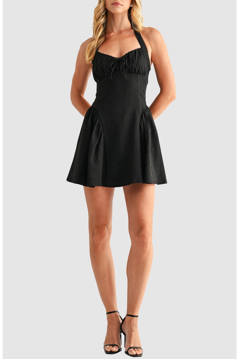 Halter Minidress, Main, color, BLACK