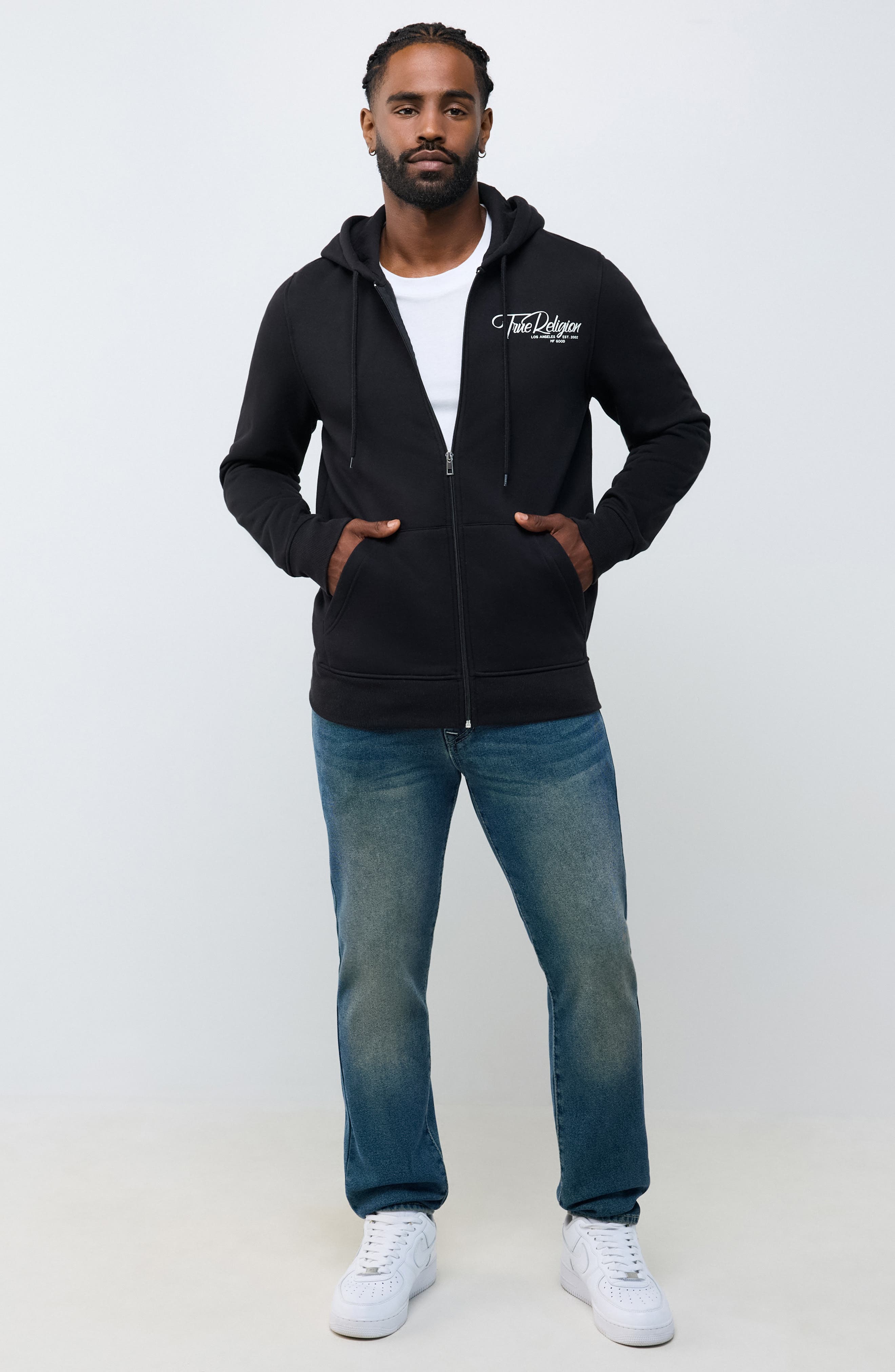 True Religion Ribbon Sketch Full Zip Hoodie (Men) | Nordstromrack