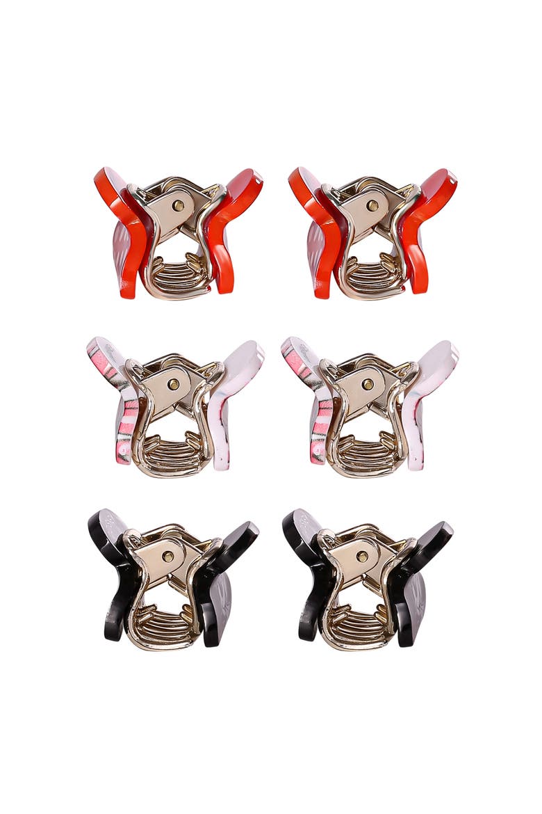 Minnie Mouse Hair Clips Claw Small 6-Piece Set Official License, Alternate, color, Red