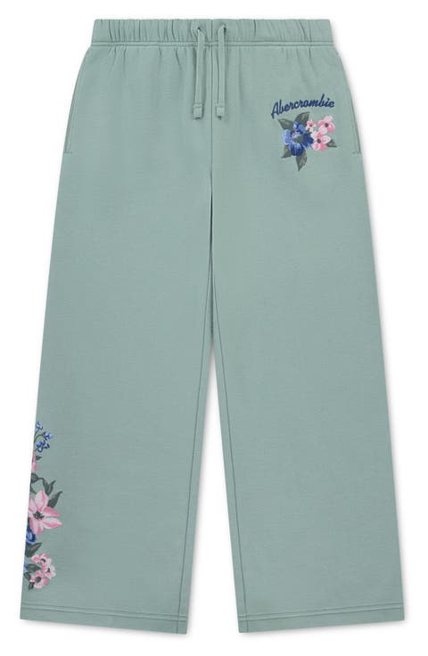 Kids' Floral Baggy Fleece Pants