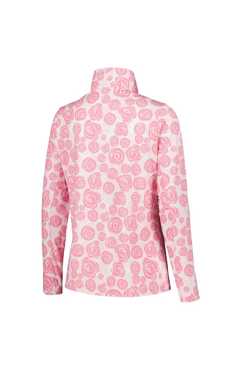 Future Trends Women's White/Pink Kentucky Derby Icon Roses EcoTec Quarter-Zip Sun Shirt, Alternate, color, 