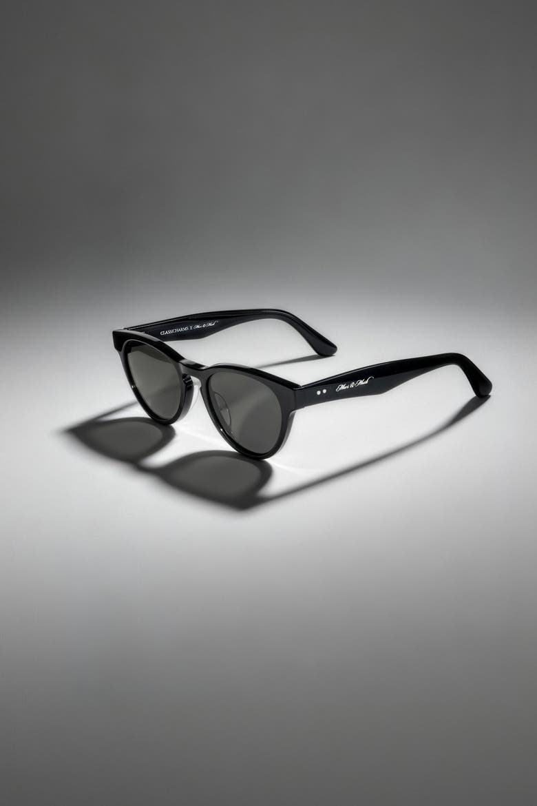 No.1 Noir Round Frame Sunglasses, Main, color, Black