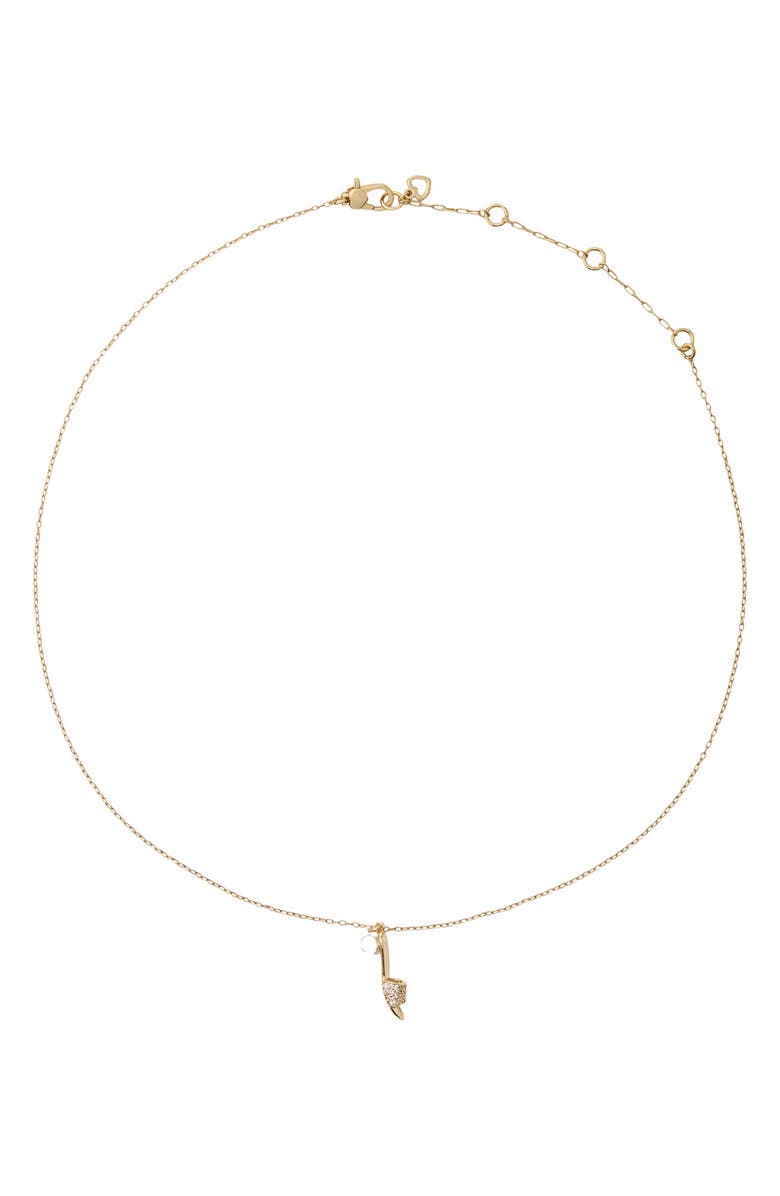 Kate Spade New York life of the party pendant necklace, Alternate, color, Clear/ Cream/ Gold