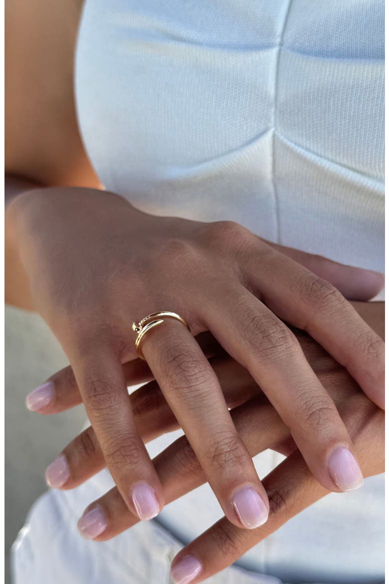 Nail Wrap Ring, Alternate, color, GOLD
