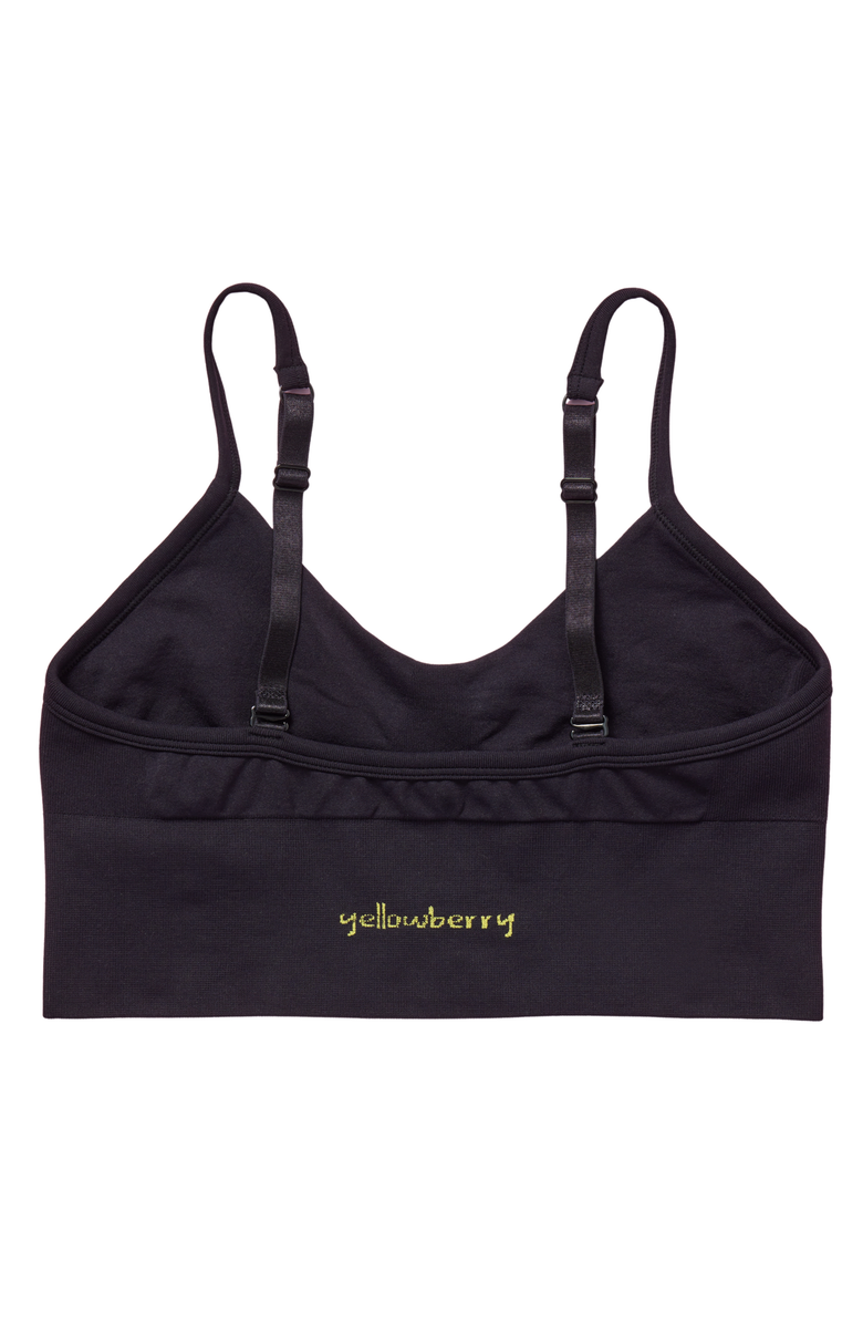 Yellowberry Lola Seamless Crop Bra, Alternate, color, Black