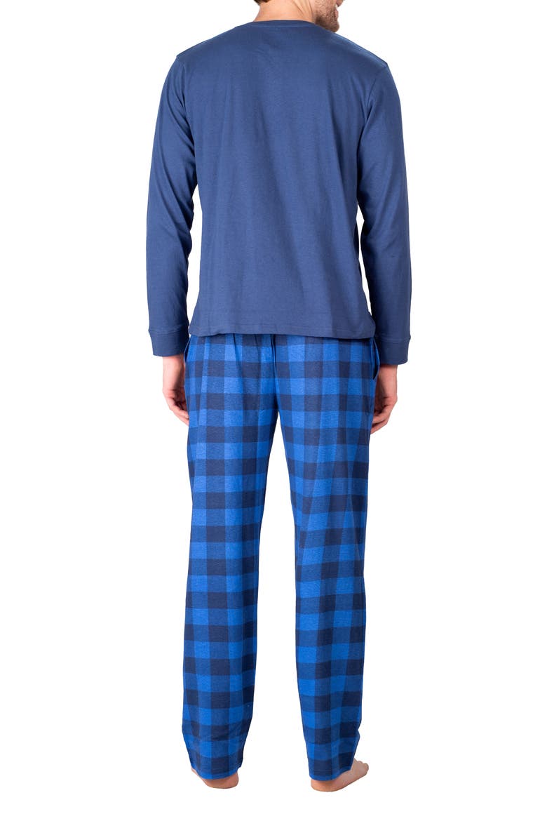 Knit Pajamas, Alternate, color, BLUE BUFFALO CHECK