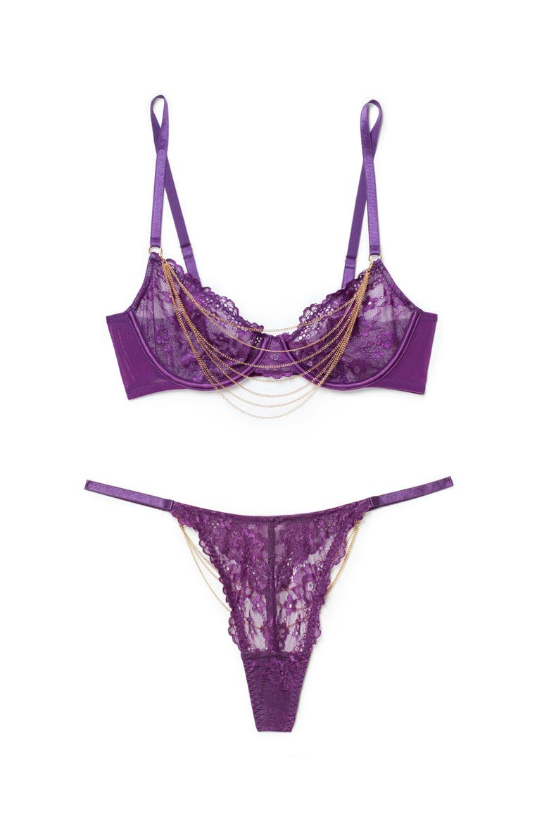 Elyza Unlined Demi Bra, Alternate, color, Dark purple