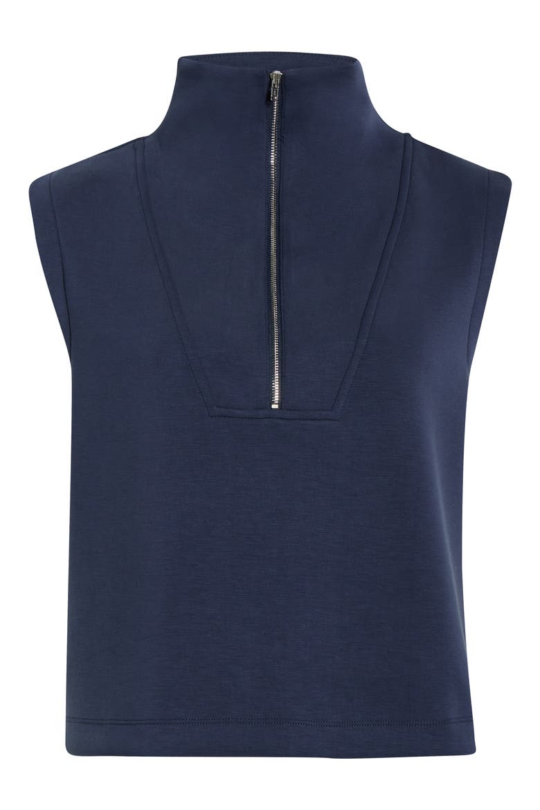 Dreamweave™ Sleeveless Half Zip Mock Neck Top, Alternate, color, NAVY BLAZER
