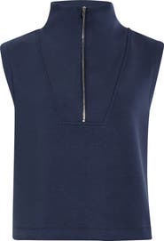 MPG Dreamweave™ Sleeveless Half Zip Mock Neck Top