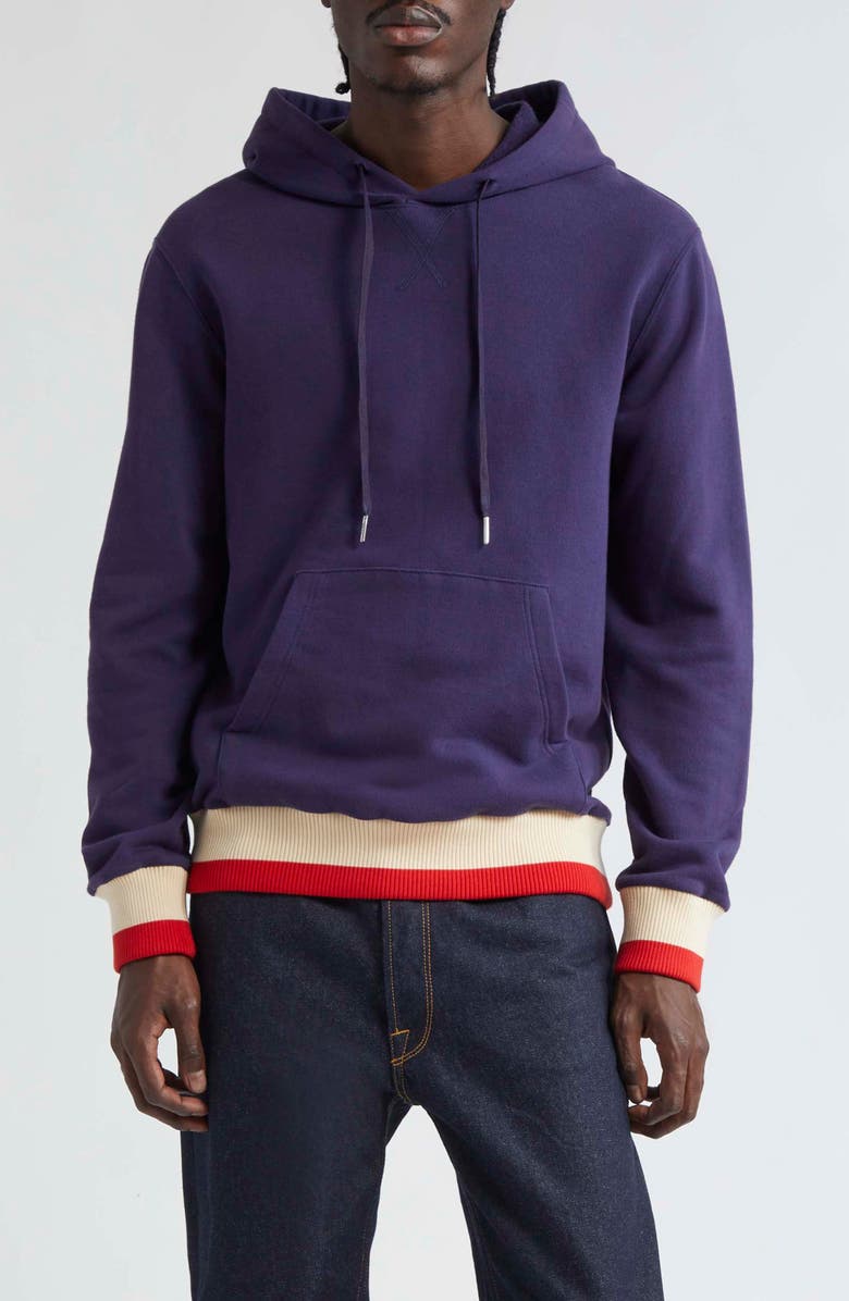 Golden Goose Journey Stripe Trim Graphic Hoodie, Main, color, 
