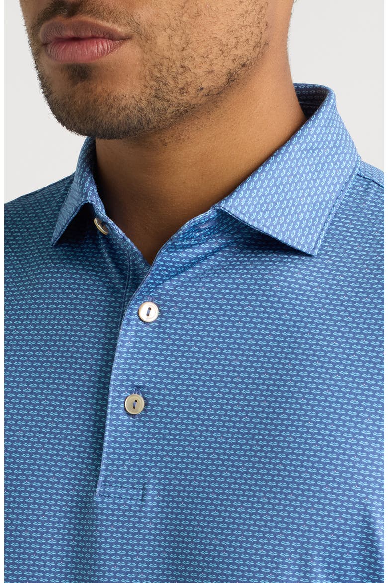 Hague Summer Comfort Microprint Performance Jersey Polo, Alternate, color, BALI BLUE