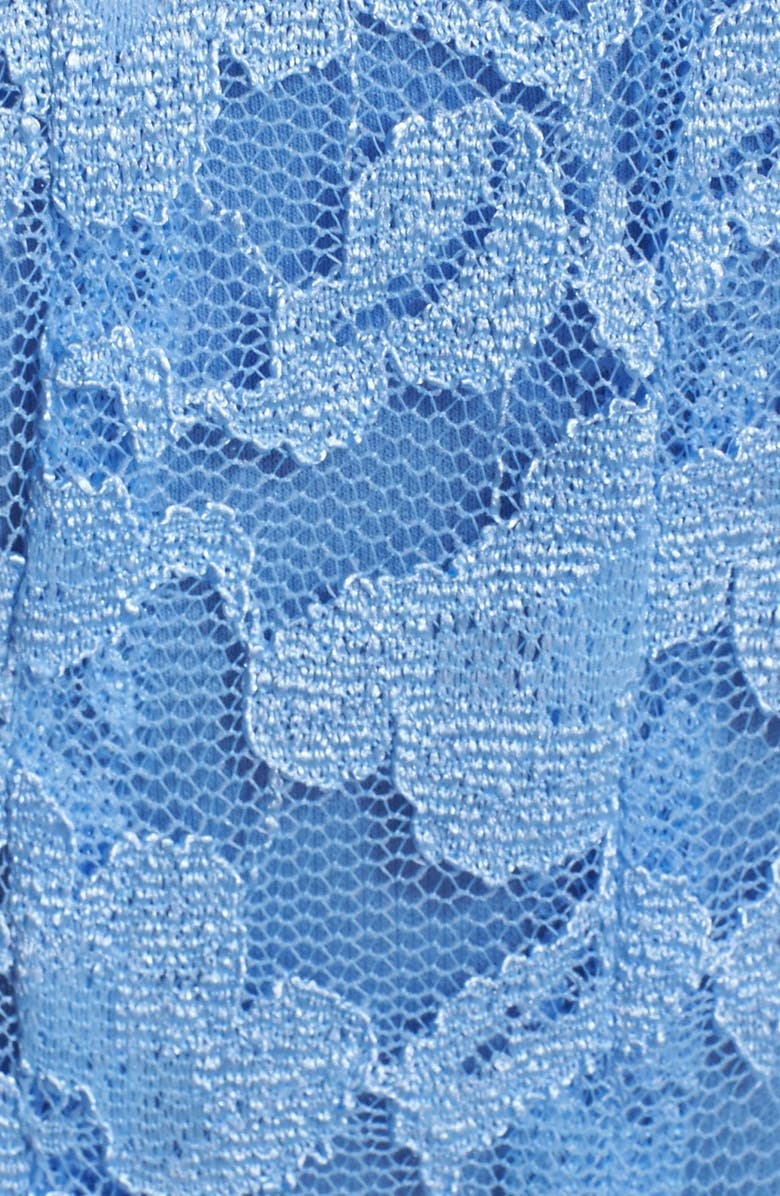 Chetta B Belted Lace Fit & Flare Dress, Alternate, color, 