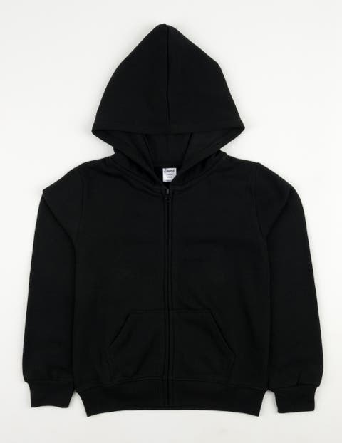 Kids Zip-Up Sweatshirt Hoodie, Cotton Blend, Solid Colors