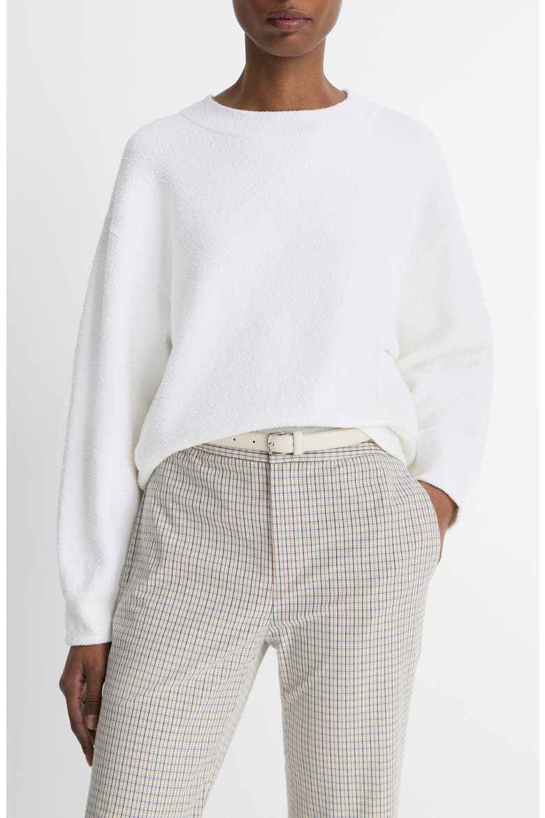 Bouclé Crewneck Sweater, Main, color, OPTIC WHITE