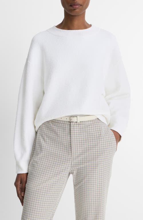 Shop Vince Bouclé Crewneck Sweater In Optic White