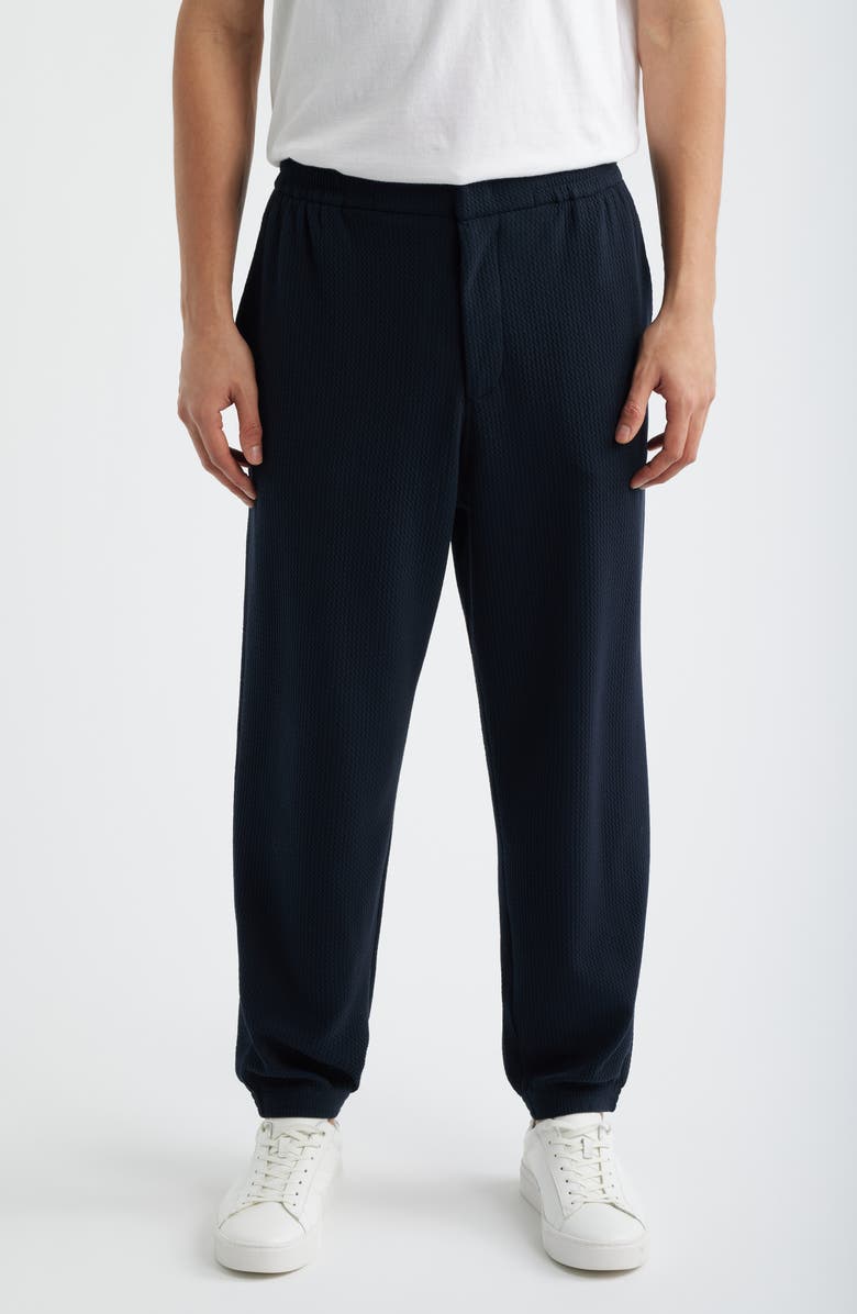 Emporio Armani Textured Jersey Joggers, Main, color, Solid Blue Navy