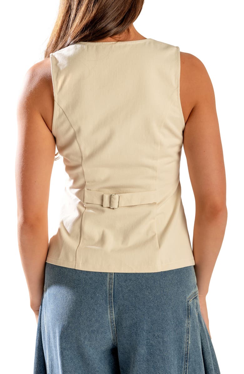 FREEMARKET Twill Single Button Vest, Alternate, color, Ecru