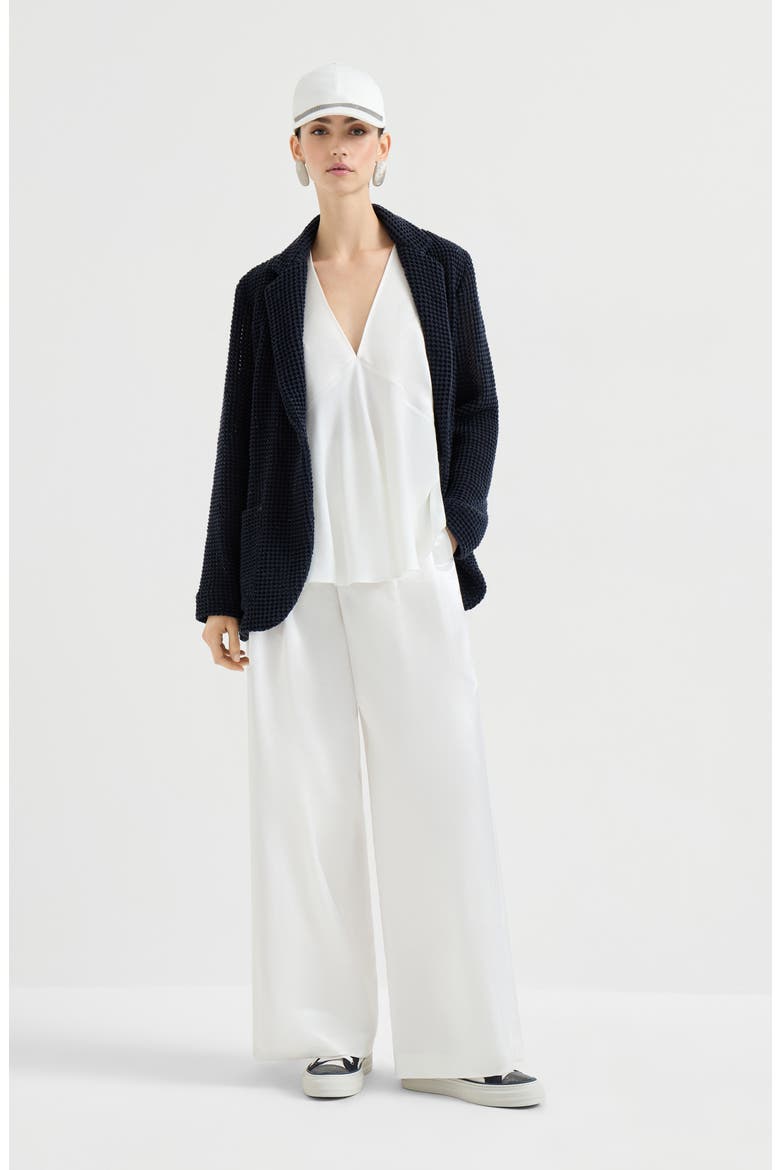Loose Pleated trousers, Alternate, color, White