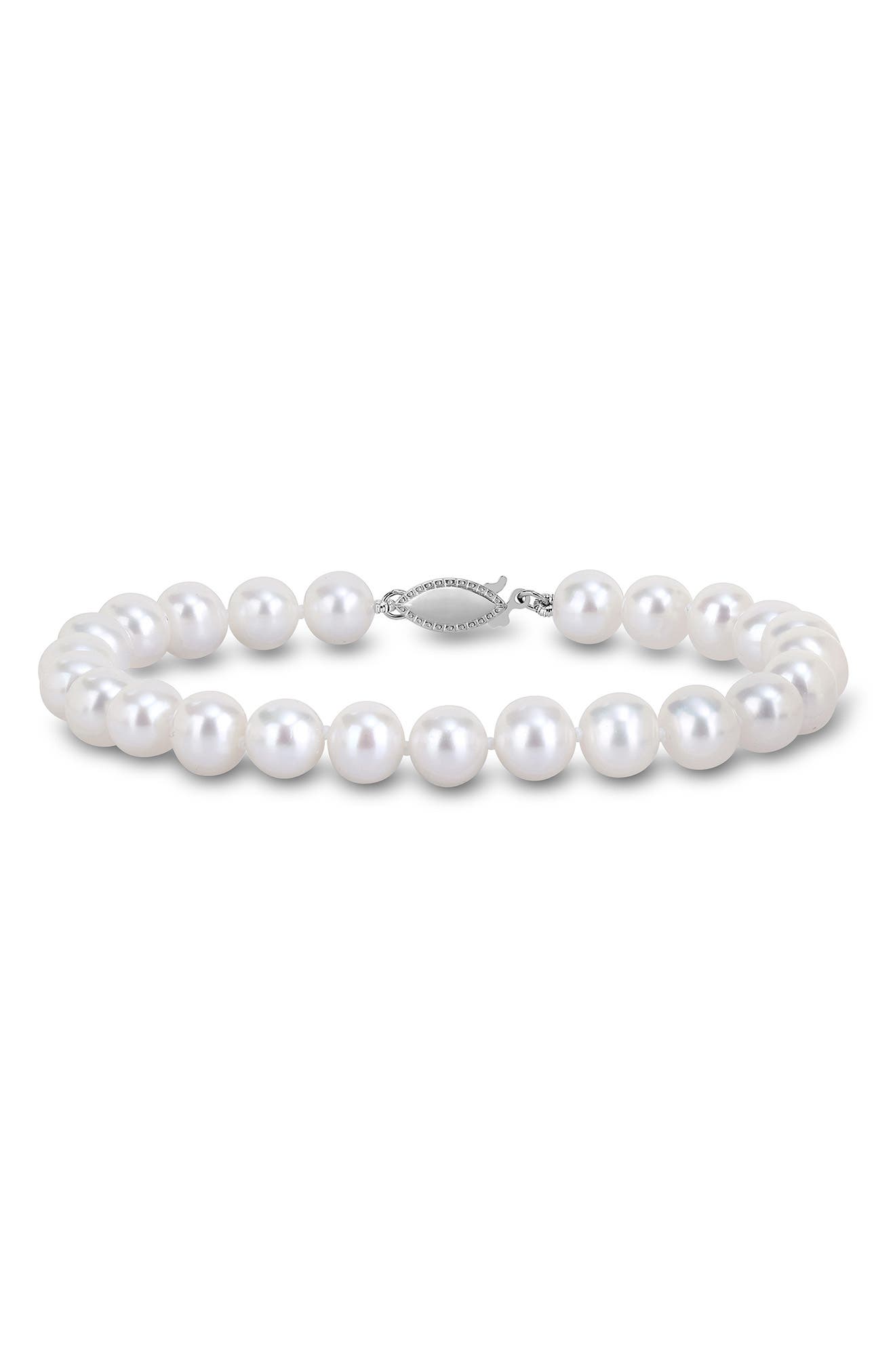 Cultured Pearl Sterling Silver Bracelet