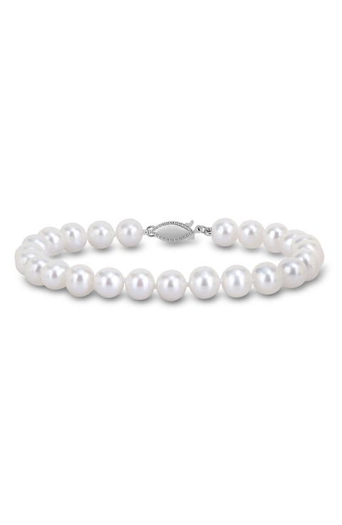 Cultured Pearl Sterling Silver Bracelet