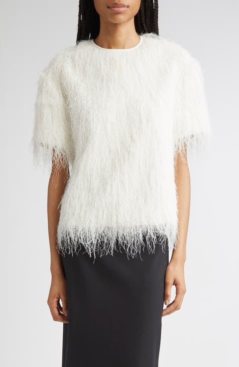 Zaro Short Sleeve Fringe Top