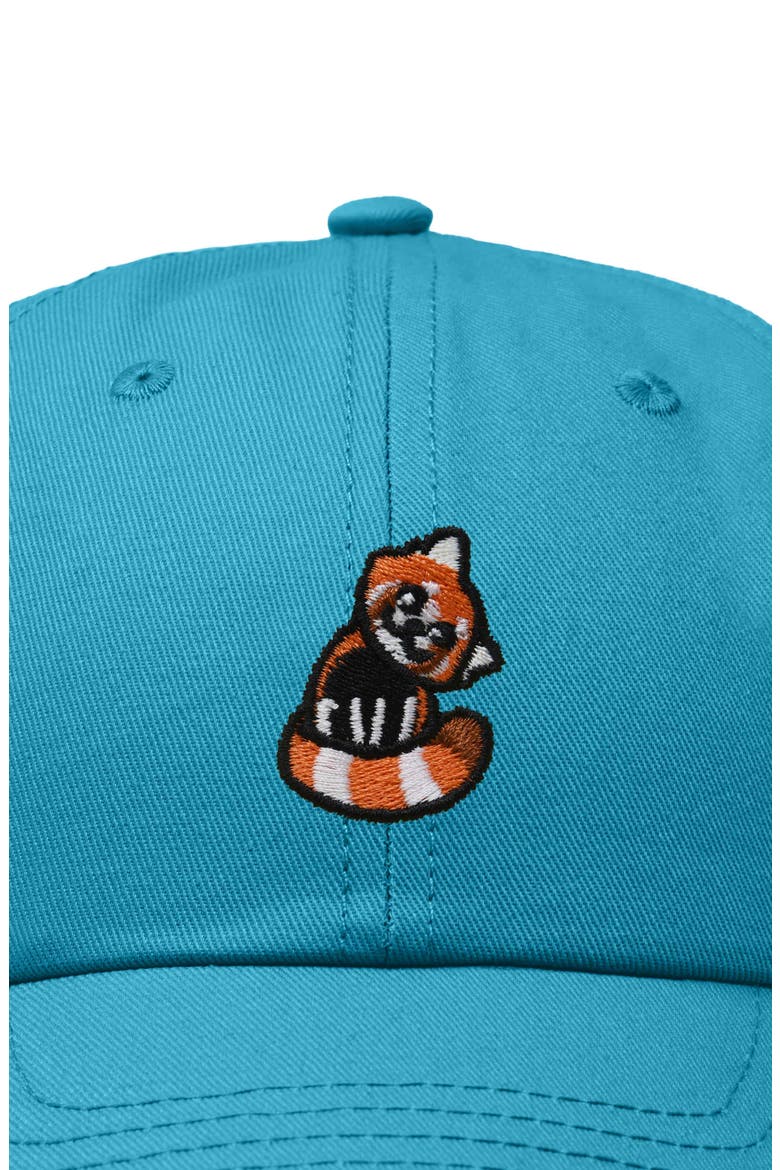Red Panda Embroidered Dad Hat, Alternate, color, Teal