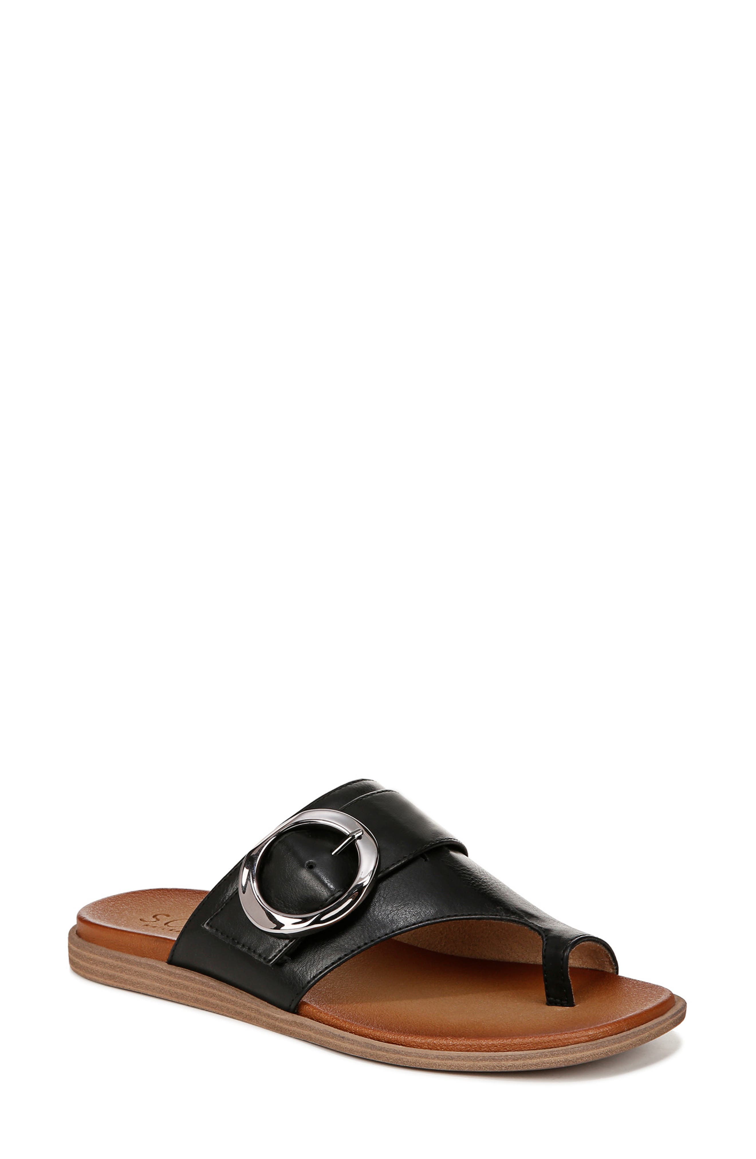 SOUL NATURALIZER Joanie Buckle Sandal, Main, color, Black Faux Leather
