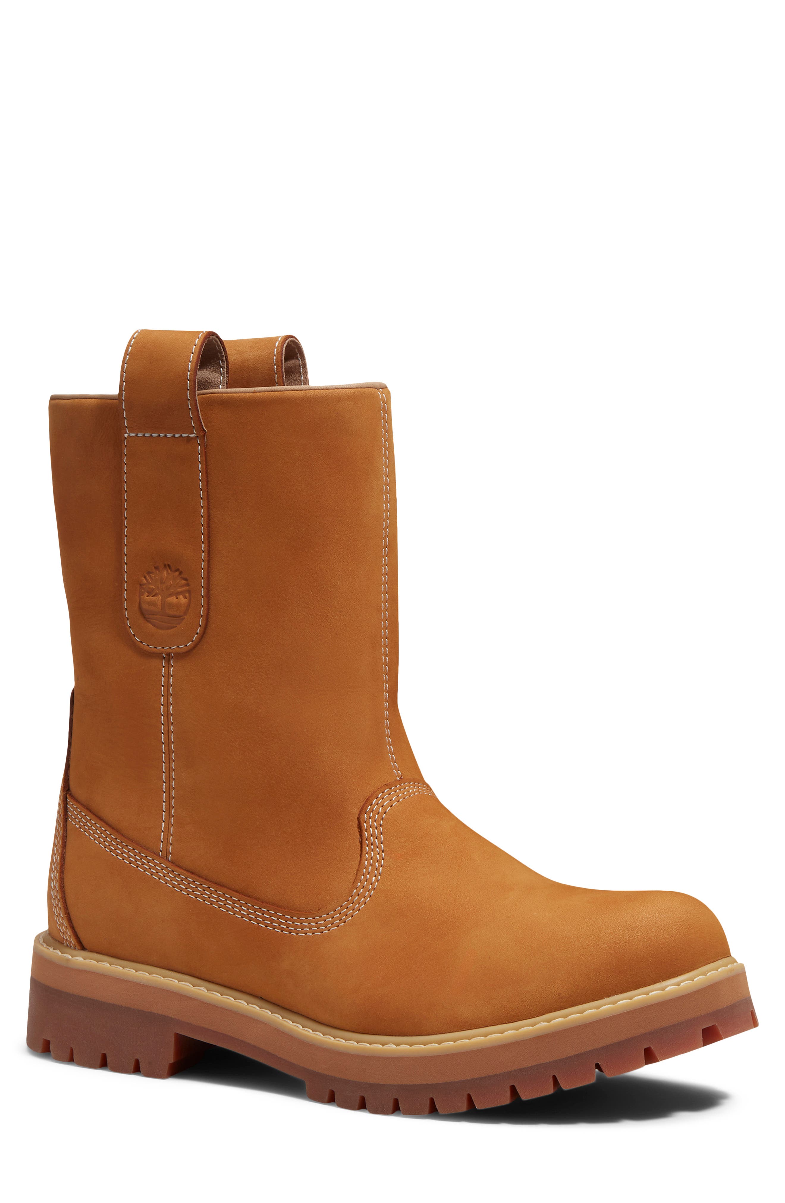 Heritage Mid Leather Boot, Main, color, WHEAT NUBUCK