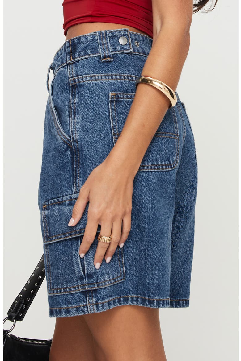 Mika Denim Cargo Bermuda Shorts, Alternate, color, BLUE