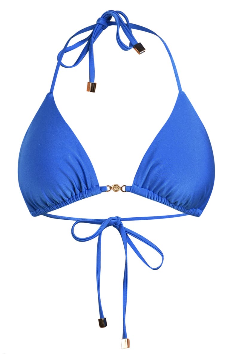 L'AGENCE Kristen Triangle Bikini Top, Alternate, color, Capri Blue