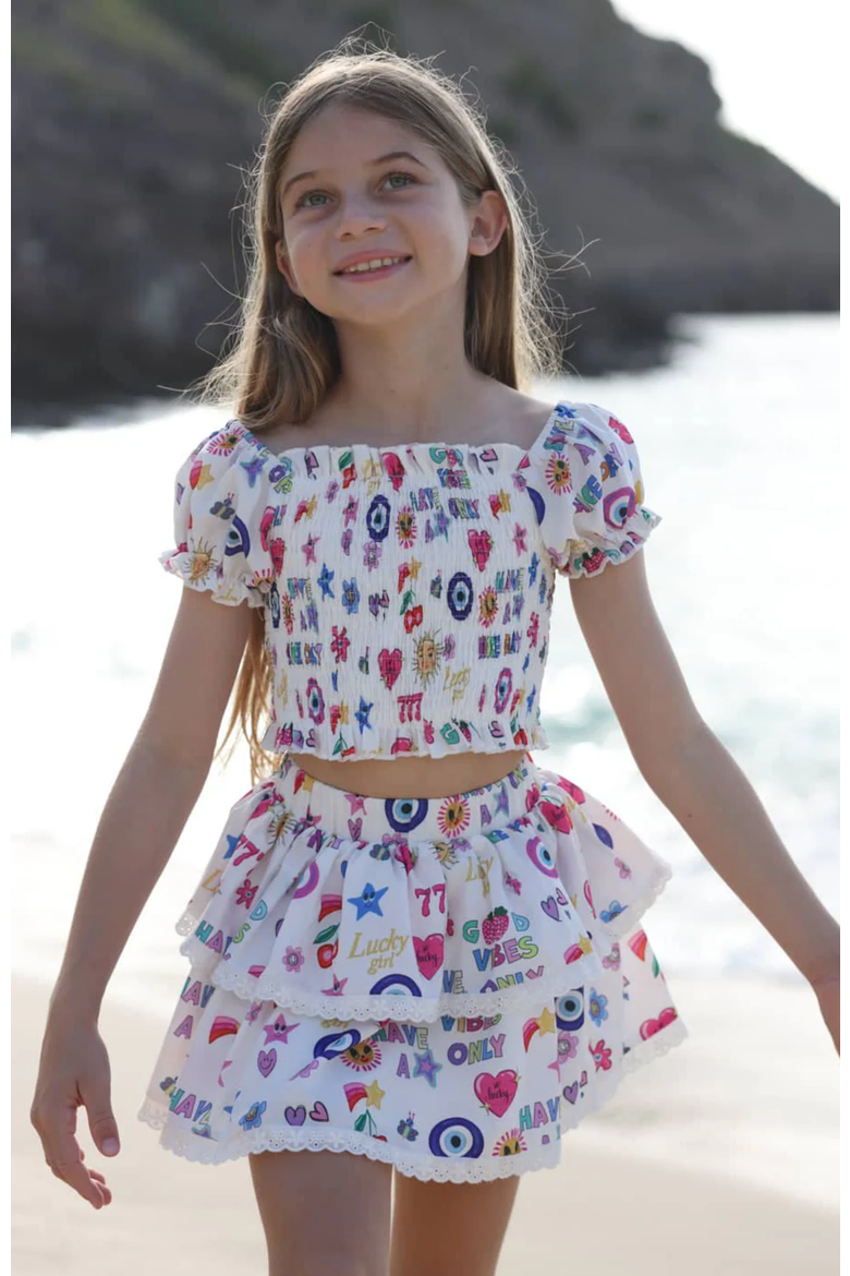 Lucky Girl Doodle Summer Set, Alternate, color, White