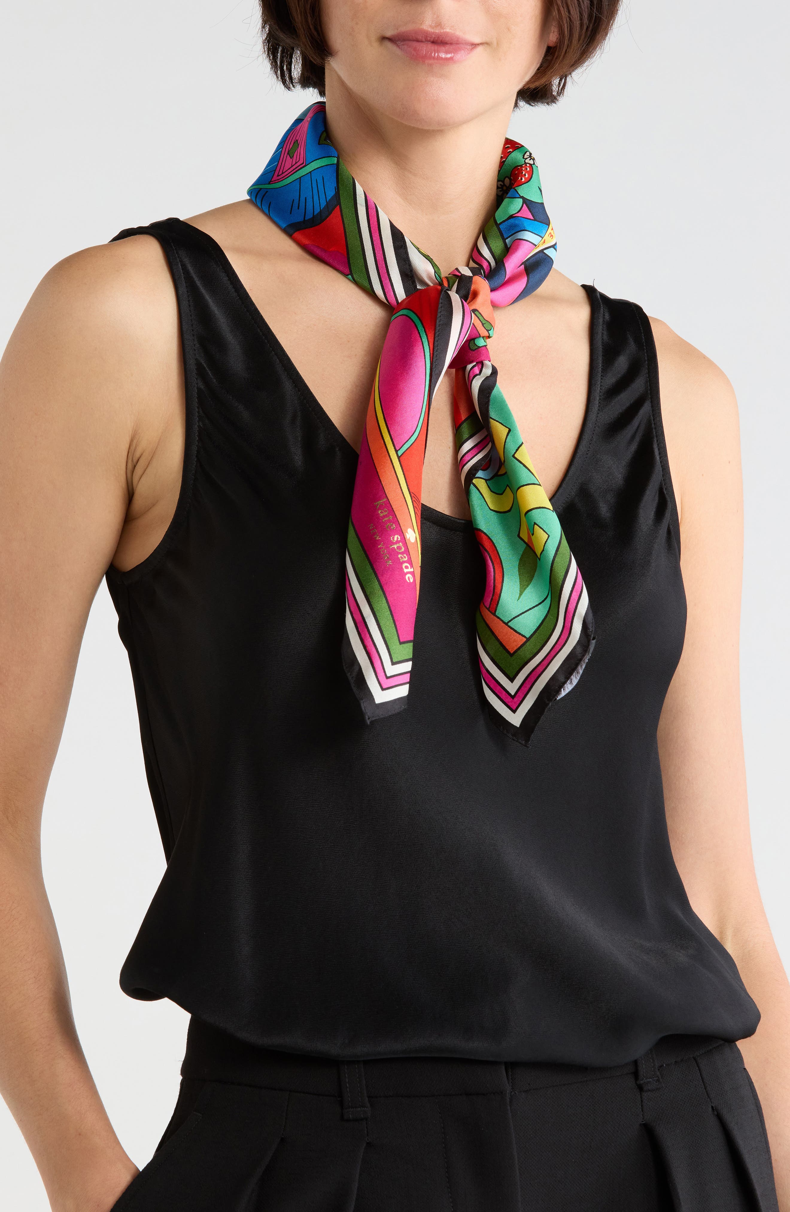 summer scenes silk square scarf