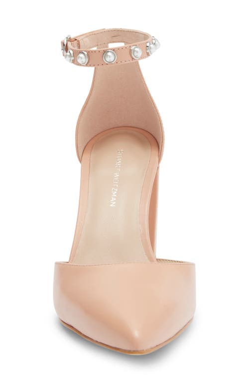 Stuart Weitzman Faux Pearl Block Heel Pump