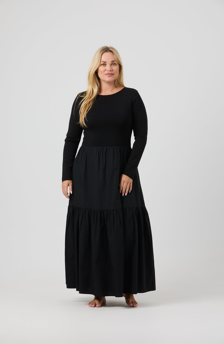 By Tess Collection Lany Dress, Main, color, Black