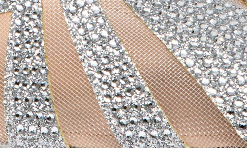 Lady Couture Macy Mesh Rhinestone Slingback Pump In Silver